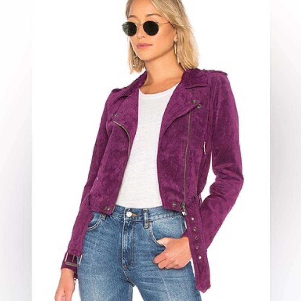 Blank NYC Leather Suede Moto in Ursula Purple Sz S